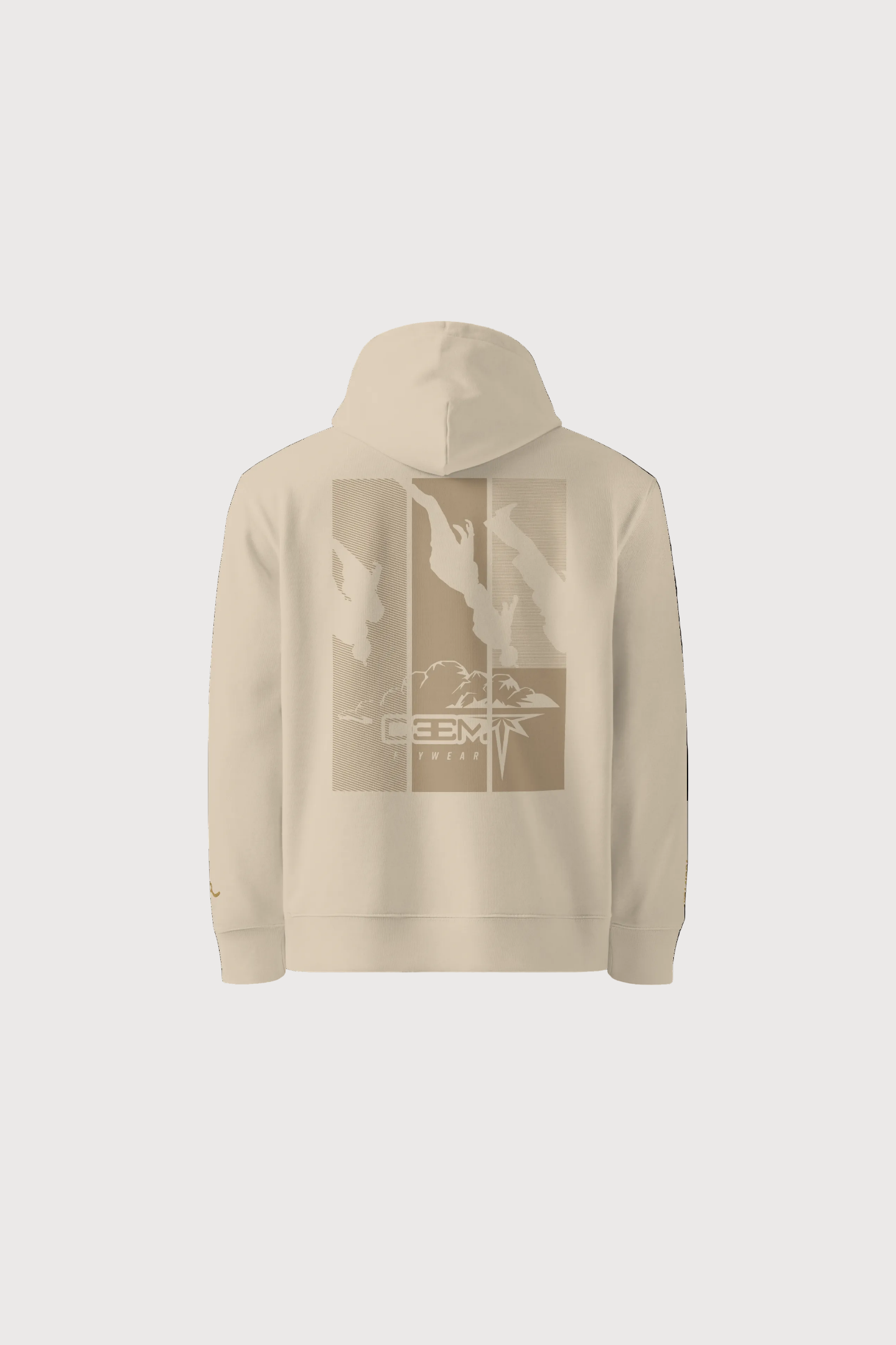 Men's Halftone Organic Cotton Hoodie - Khaki Skydiving Design