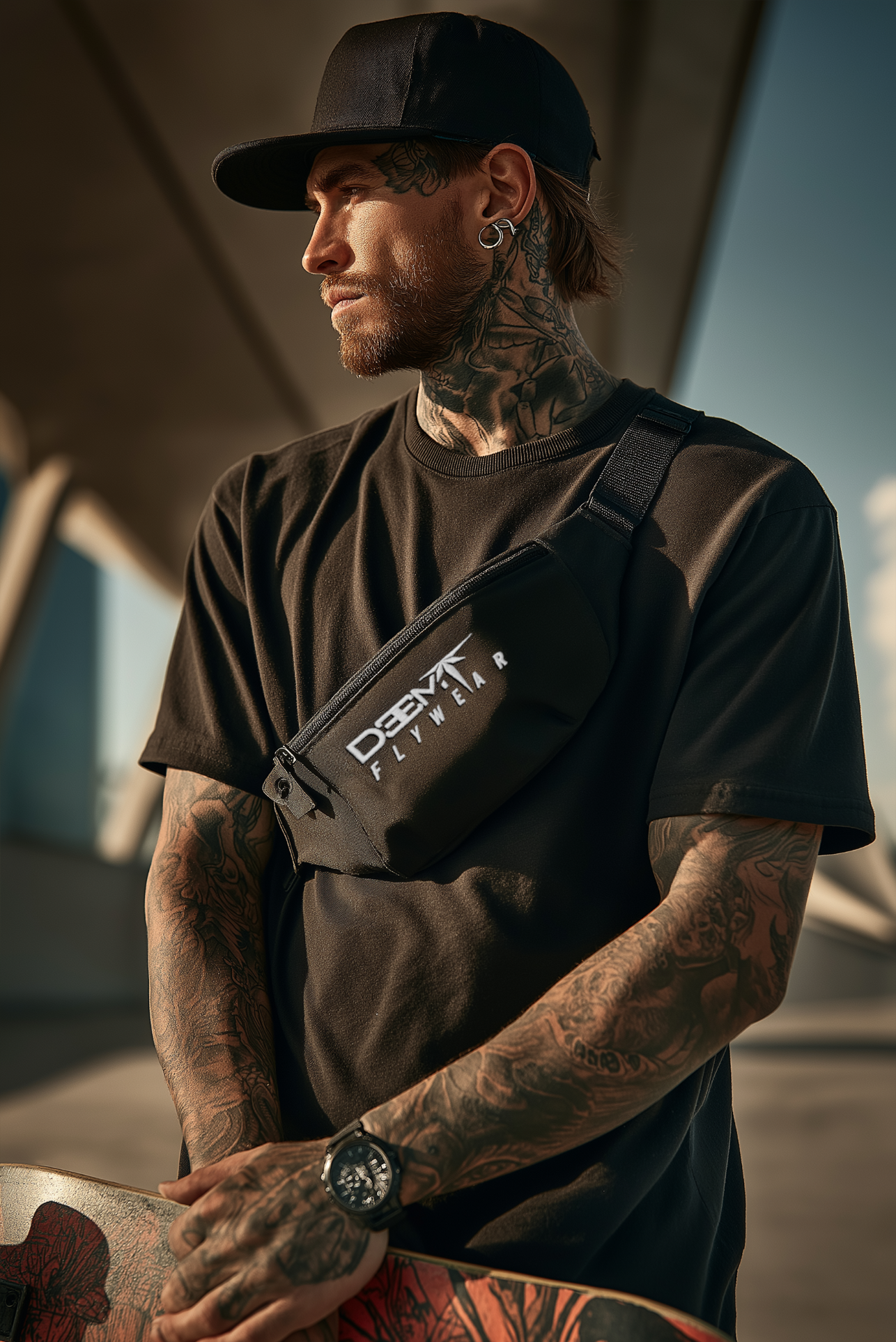 Men's Chaos Theory organic cotton hoodie - DEEM FLYWEAR city street lifestyle