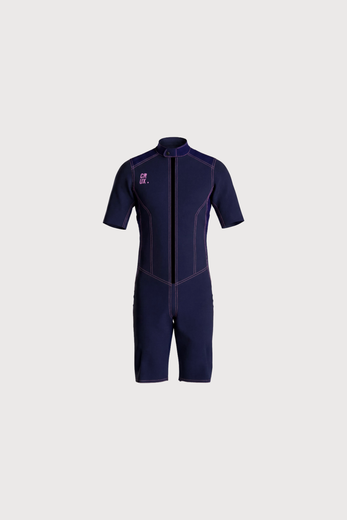 Navy blue wetsuit on a light gray background